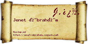 Jenet Ábrahám névjegykártya